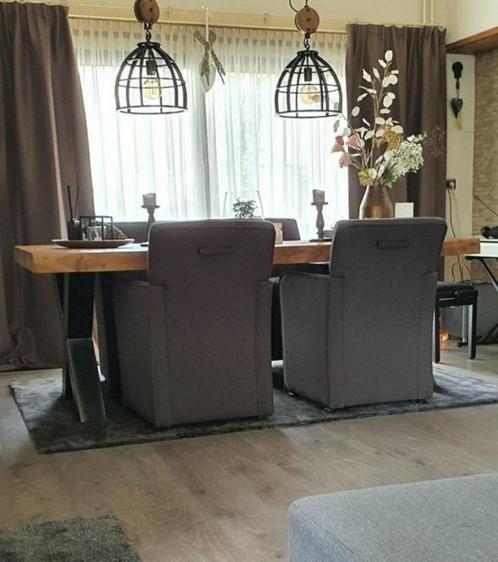 Mooie rubuuste eettafel teakhout met x poten, Huis en Inrichting, Tafels | Eettafels, Zo goed als nieuw, 50 tot 100 cm, 200 cm of meer
