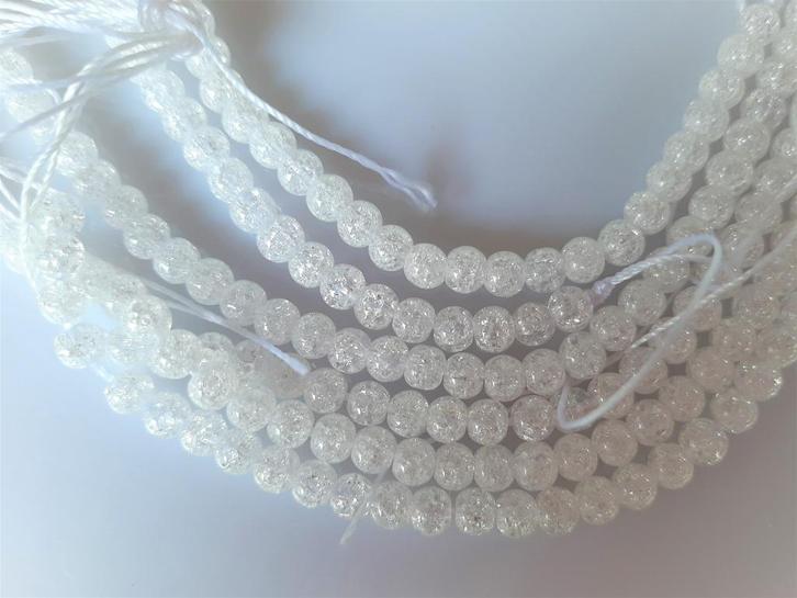 Bergkristal crackle wit kraal grote rondel circa 4.5-6.2 mm, Hobby en Vrije tijd, Kralen en Sieraden maken, Nieuw, Kraal, Ophalen