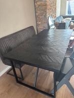 Tafel zwart visgraat industrieel 100x200cm, Ophalen, 50 tot 100 cm, Zo goed als nieuw, Vijf personen of meer