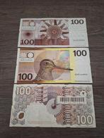 Set 3 biljetten 100 gulden: 1970, 1977 & 1992, Ophalen of Verzenden, 100 gulden