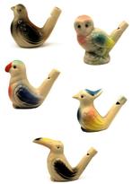 5 porseleinen fluitjes in de vorm van een vogel., Ophalen of Verzenden