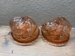 Vintage Rosaline 6 roze kop en schotels swirl glas persglas, Ophalen