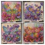 Kaarten daimond painting (klaar), 4 x vlinder, Ophalen of Verzenden, Nieuw, Overige thema's