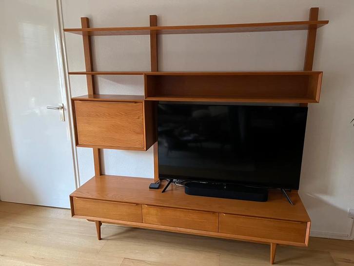 PORTOBELLO vintage eiken TV-standaard, Huis en Inrichting, Kasten | Televisiemeubels, Gebruikt, 150 tot 200 cm, 150 tot 200 cm
