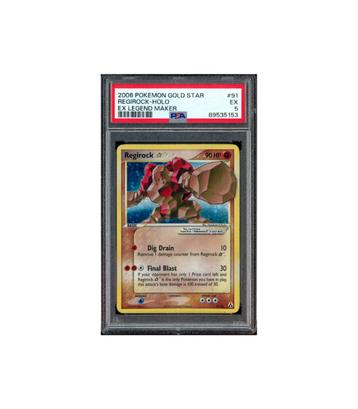 Pokemon Regirock Gold Star EX Legend Maker Holo #91 PSA 5 beschikbaar voor biedingen