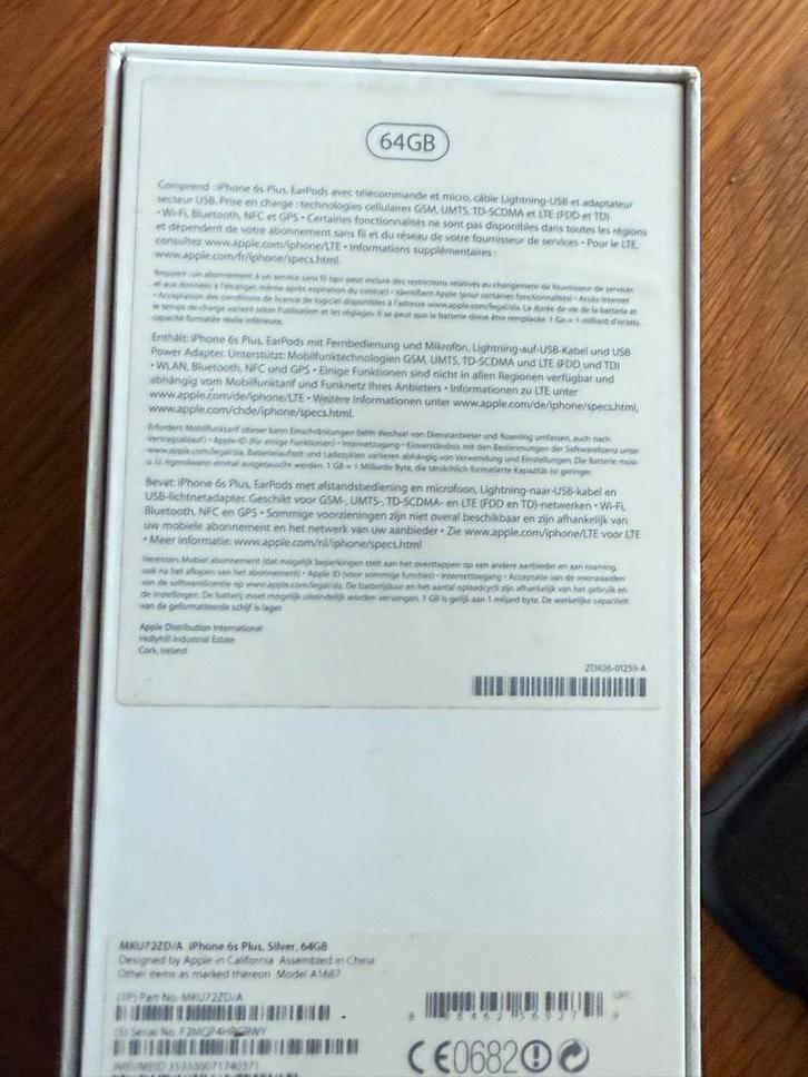 iPhone 6s Plus - 64GB - Zilver, Telecommunicatie, Mobiele telefoons | Apple iPhone, Gebruikt, 64 GB, Zonder abonnement, Zonder simlock