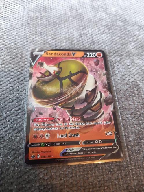 Pokemon: Sandaconda [V]- 089/198, Hobby en Vrije tijd, Verzamelkaartspellen | Pokémon, Zo goed als nieuw, Losse kaart, Ophalen of Verzenden