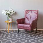 4x Montis Charly baksteen rood leder - zwart onderstel