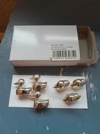 Verzilverde kaarthouders "Duck"  6 stuks nieuw in doosje, Ophalen of Verzenden, Nieuw