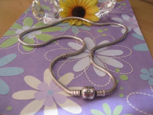 Pandora ketting * 46 cm * ZGAN * bolclipsluiting *, Sieraden, Tassen en Uiterlijk, Kettingen, Zo goed als nieuw, Zilver, Zilver