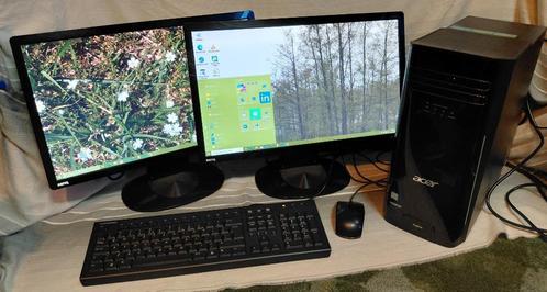 ACER TC-780 met 2x BENQ 22inch WIN10, Computers en Software, Desktop Pc's, Gebruikt, 2 tot 3 Ghz, HDD, SSD, 8 GB, Met monitor