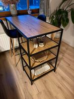 Industriële bartafel / hoge tafel met opbergrek, Ophalen, 100 tot 150 cm, Zo goed als nieuw, 25 tot 50 cm