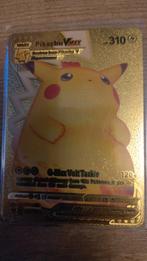 Gouden Pikachu Vmax (geen metaal)., Ophalen of Verzenden, Gebruikt