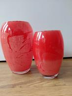 Set van 2 rode vazen, Ophalen, Rood, Glas, Minder dan 50 cm