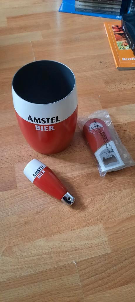 Amstel Bier Set - Emmer, Taphendel, Flesopener, Verzamelen, Merken en Reclamevoorwerpen, Gebruikt, Gebruiksvoorwerp, Ophalen of Verzenden