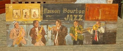leuk frans schilderij jazz café, Antiek en Kunst, Curiosa en Brocante, Ophalen