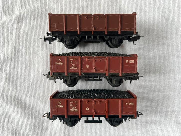 3x Lima FS Italia korte Kolenwagens (2x met lading), Hobby en Vrije tijd, Modeltreinen | H0, Gebruikt, Wagon, Gelijkstroom, Lima