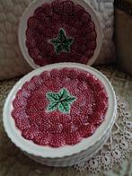 6 Majolica / Barbotine Fruit Borden uit Portugal **Mimosa**, Antiek en Kunst, Ophalen of Verzenden