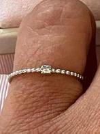 14 karaat wit gouden ring, 0.04 ct diamant, maat 17 (53), Ophalen of Verzenden, Zo goed als nieuw, 17 tot 18, Dame