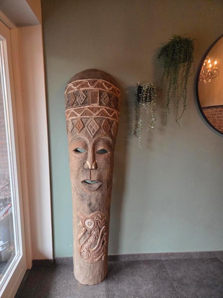 Grote Houten Decoratiemasker, Antiek en Kunst, Kunst | Niet-Westerse kunst, Ophalen