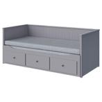 Ikea hemnes uitschuifbaar bed grijs met matras, Ophalen, Eenpersoons, Wit, Zo goed als nieuw