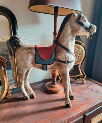 Antiek Papier Maché Paard/Paardje/Oud Speelgoed beschikbaar voor biedingen