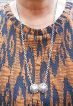 Zilveren antieke jasseron ketting met Zeeuwse knoppen nr.327, Verzenden, Zilver, Ketting