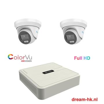 2MP Hikvision ColorVu 4CH HD TVI set/4CH DVR +2x camera beschikbaar voor biedingen