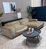 ZGAN Luxueze Loods 5 Ribstof Hoekbank - Goud Beige - 280x165, Ophalen, 250 tot 300 cm, -, -