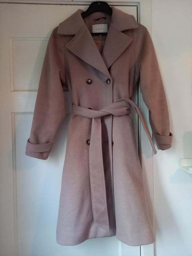 Gewatteerde wollen jas van Kaffe, Kleding | Dames, Jassen | Winter, Zo goed als nieuw, Maat 36 (S), Beige, Ophalen of Verzenden