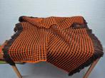 Uniek handgemaakt vintage oranje (woon)deken/plaid/sprei., Gebruikt, ., Ophalen of Verzenden, .