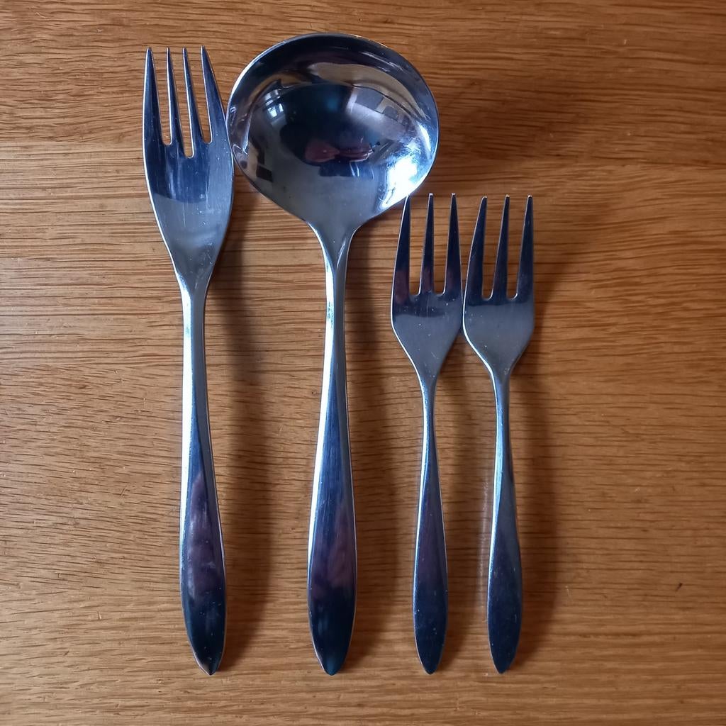 Bestekdelen "Fiona" destijds te koop bij de Hema, Ophalen of Verzenden, Gebruikt, Rvs of Chroom