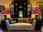 vintage lamp van Flamant met kap, Huis en Inrichting, Lampen | Tafellampen, Ophalen, Stof, 50 tot 75 cm, Vintage chic