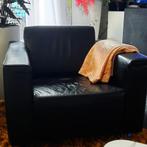 Mooie leren zwarte fauteuil (75x100), Ophalen of Verzenden