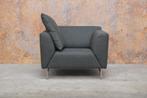ZGANieuw groene stoffen Rolf Benz Linea design fauteuil, 75 tot 100 cm, Design, Metaal, 75 tot 100 cm