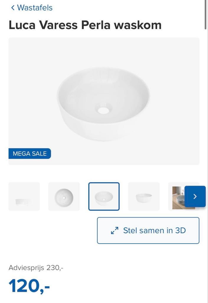 Luca Varess Waskom - Nieuw in doos - 34cm, Ophalen, Minder dan 50 cm, Nieuw, Minder dan 25 cm