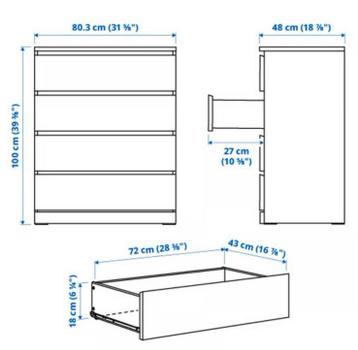 Witte ikea malm ladekast - afbeelding 5