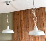 Hanglampen wit staal fabriekslampen, Huis en Inrichting, Lampen | Hanglampen, Gebruikt, Ophalen of Verzenden