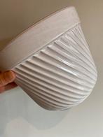 Vintage bloempot ‘Erica’ schuine lijnen 21 ø x 17,5 cm Hoog, Rond, Binnen, Ophalen of Verzenden, Zo goed als nieuw