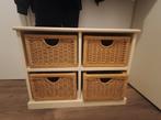 Kastje met rieten opberg manden, Ophalen, Gebruikt, 50 tot 100 cm, 3 of 4 laden