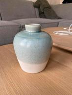 Groen craquelé keramiek vaasje hoogte 14 cm, Blauw, Aardewerk of Porselein, Ophalen of Verzenden, Zo goed als nieuw
