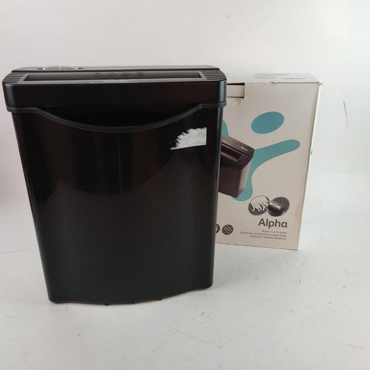 Rexel Alpha papierversnipperaar met doos || €14.99, Diversen, Bureau-accessoires, Gebruikt, Ophalen of Verzenden