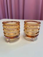 Glazen vintage theelichthouders/waxine, Ophalen of Verzenden, Overige materialen, Minder dan 25 cm