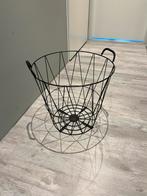 Zwarte metalen mand, Overige materialen, Gebruikt, Mand, Rond