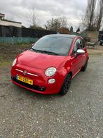 Fiat 500 0.9 85pk Twinair Turbo 2012 Rood, Auto's, Voorwielaandrijving, Zwart, Start-stop-systeem, Leder en Stof