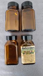 Vintage Apothekerspotjes Bruin Glas met Zwarte Deksel, Ophalen of Verzenden, Gebruikt, Overige typen