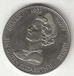 Zilveren Herdenkingsmunt Queen elisabeth 1952-1977, Verzenden, Overige landen, Losse munt, Zilver