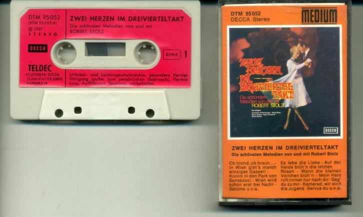 Robert Stolz – Zwei Herzen Im Dreivierteltakt 28 nrs cassett, Cd's en Dvd's, Cassettebandjes, Zo goed als nieuw, Origineel, Klassiek