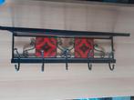 Vintage 60's 70's zware metalen kapstok met tegels, Ophalen
