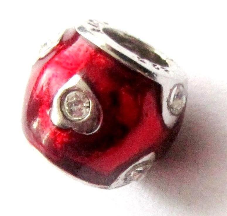 925 Zilveren BACIO ITALY Murano Glas bedel Emaile Swarovski, Sieraden, Tassen en Uiterlijk, Antieke sieraden, Verzenden, Zilver